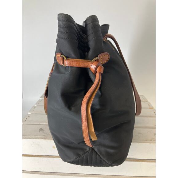 DOONEY & BOURKE BLACK NYLON BROWN LEATHER SHOULDER BAG ASIS - Picture 5 of 16